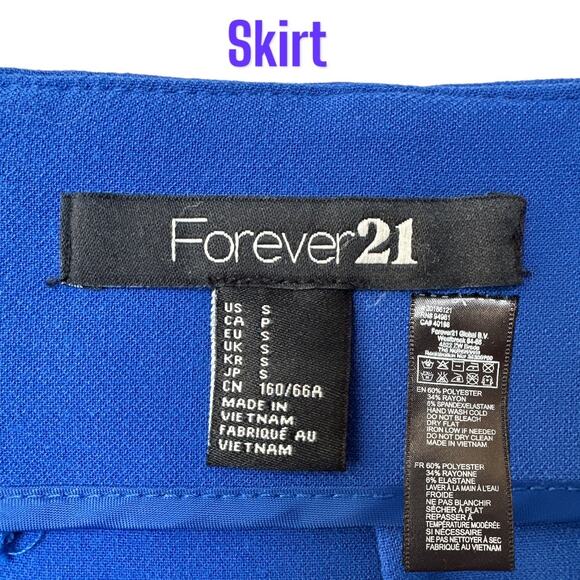Forever 21 Blouse and Skirt Set, Size S, Blue - Picture 13 of 14